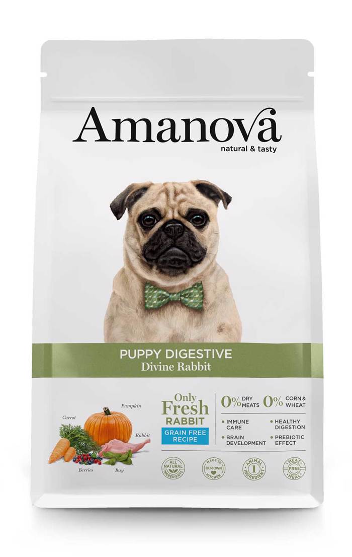 Amanova Puppy Digestive Divine Rabbit Grain Free Xira Trofi xoris Sitira ga Koutabia me Kouneli 2kg 